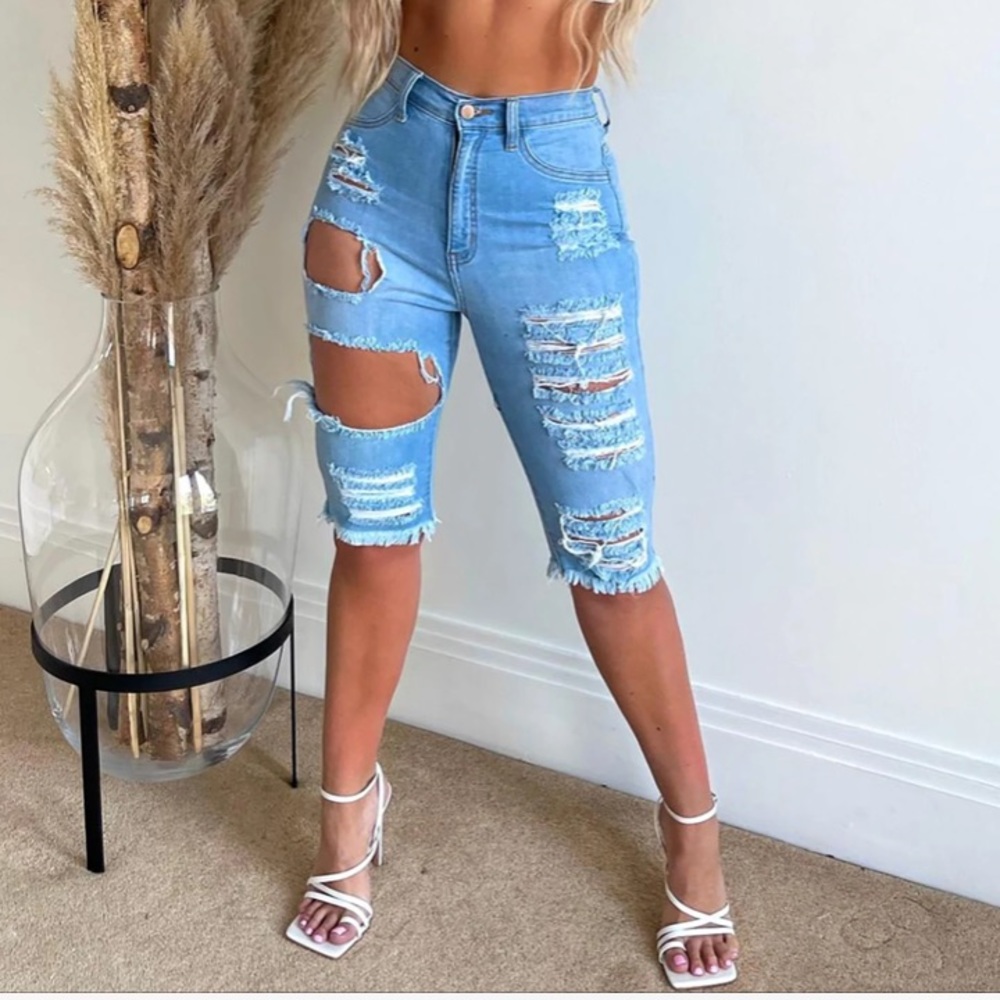 Fashion Nova Jean Shorts - Picture 1 of 7